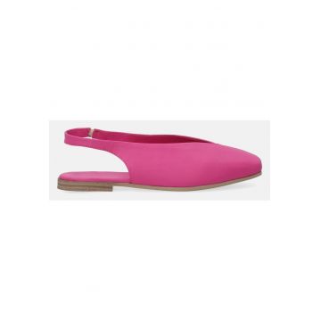 Balerini din piele uni cu bareta slingback