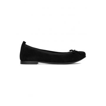 Balerini negri din piele naturală - Negru