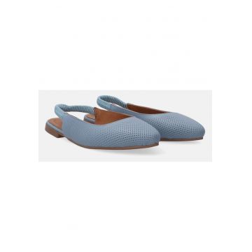 Balerini slingback din piele cu perforatii