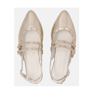 Balerini slingback din piele cu tinte