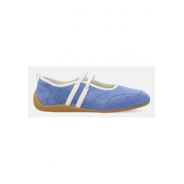 Balerini sport din piele intoarsa cu barete elastice