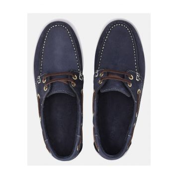 Pantofi barcuta din piele nabuc