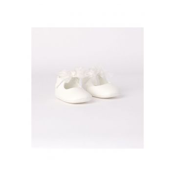 Pantofi cu fundita organza bebe fetita -  4.7043 - Natur