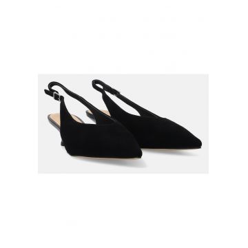 Pantofi cu toc kitten din piele intoarsa