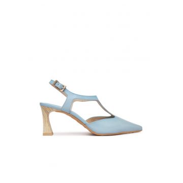 Pantofi dama -  clasic - albastru - piele naturala