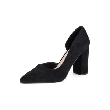 Pantofi dama -  clasic - textil - negru