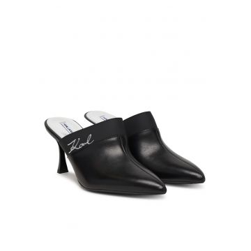 Pantofi dama -  KL32701 - piele naturala - stiletto - negru
