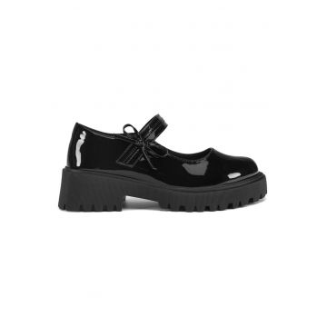 Pantofi dama -  lacuiti - cu funda - negru - textil -