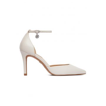 Pantofi dama -  material textil - alb -