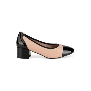 Pantofi dama -  material textil - bej -