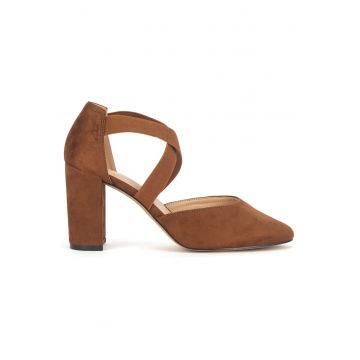Pantofi dama -  material textil - maro -