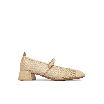 Pantofi dama -  piele ecologica - bej
