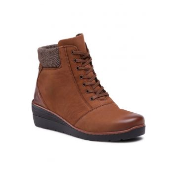 Pantofi dama -  piele ecologica - maro -