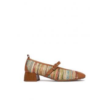 Pantofi dama -  piele ecologica - maro