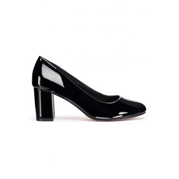 Pantofi dama -  piele ecologica - negru -