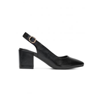 Pantofi dama -  piele ecologica - negru -