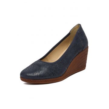 Pantofi dama -  piele naturala - albastru
