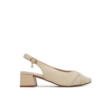Pantofi dama -  piele naturala - bej -