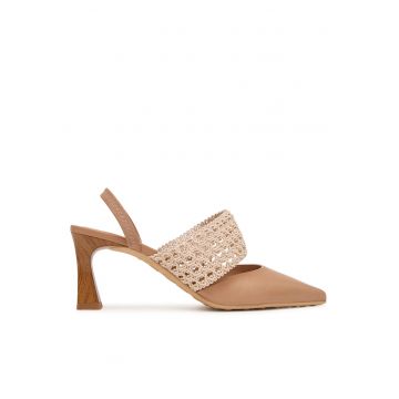 Pantofi dama -  piele naturala - clasic - bej