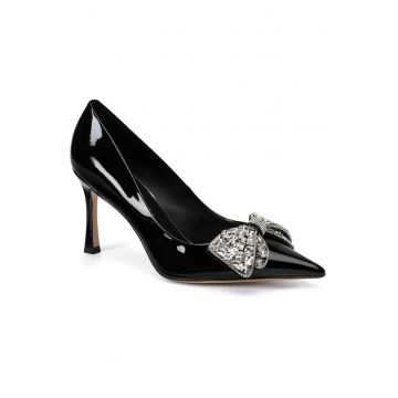 Pantofi dama -  piele naturala - eleganti - toc stiletto - negru