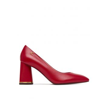 Pantofi dama -  piele naturala - rosu
