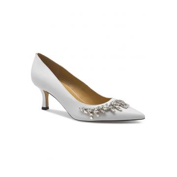 Pantofi dama -  piele naturala - stiletto - alb -