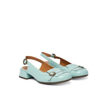 Pantofi dama -  piele naturala - verde menta