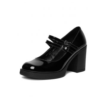 Pantofi dama -  sintetic - negru