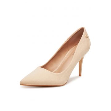 Pantofi dama -  stiletto - bej - textil