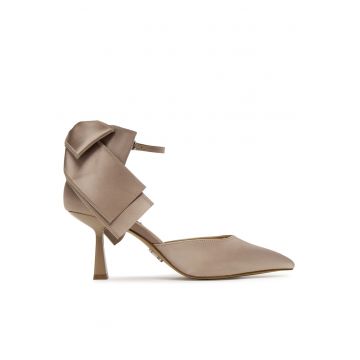 Pantofi dama -  stiletto - bej - textil