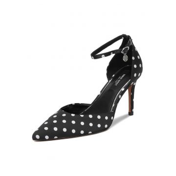 Pantofi dama -  stiletto - cu buline - negru - textil