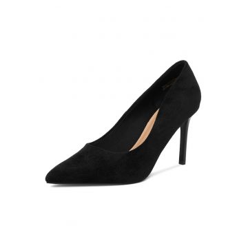 Pantofi dama -  stiletto - negru - textil