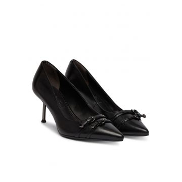 Pantofi dama  stiletto piele naturala - Negru