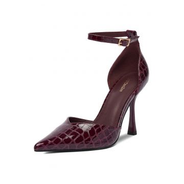 Pantofi dama -  stiletto - rosu - material sintetic - Rosu