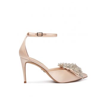 Pantofi dama -  stiletto - roz - textil/sintetic