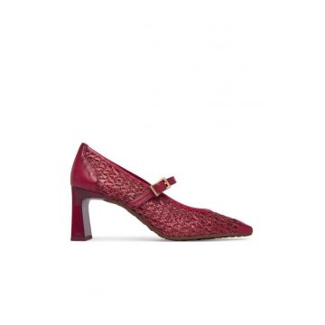 Pantofi dama -  toc clasic - piele ecologica - rosu