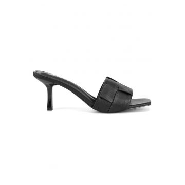 Pantofi dama -  toc stiletto - negru - material sintetic