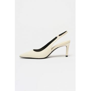 Pantofi din piele cu varf ascutit Gracey - Alb fildes