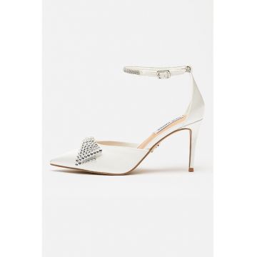 Pantofi din piele ecologica cu toc clasic Last Dance - Alb optic/Argintiu