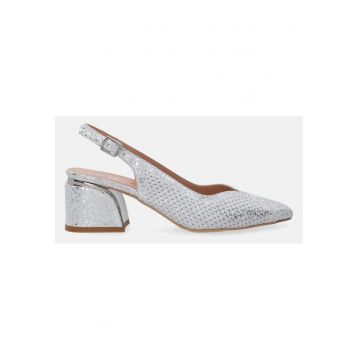 Pantofi din piele nabuc cu bareta slingback