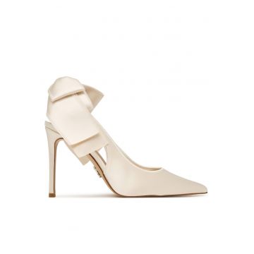 Pantofi pentru dama -  toc stiletto - bej - textil