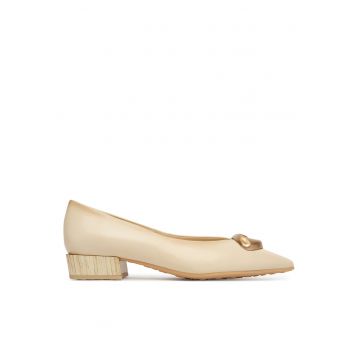 Pantofi piele naturala - Bej