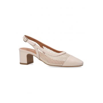 Pantofi Slinback cu toc inalt si segmente perforate