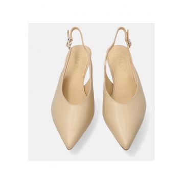 Pantofi sling-back din piele naturala cu varf ascutit