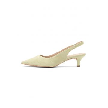 Pantofi slingback de piele Sarah - Verde pal