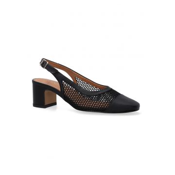 Pantofi slingback din piele cu segmente perforate