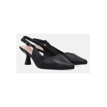 Pantofi slingback din piele cu toc kitten