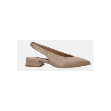 Pantofi slingback din piele cu toc mic