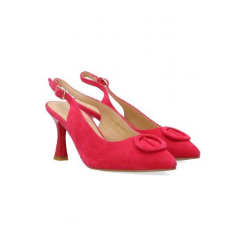 Pantofi slingback din piele intoarsa