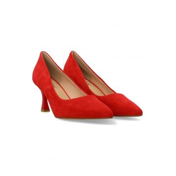 Pantofi stiletto din piele intoarsa
